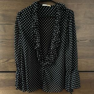 Alice + Olivia Black and White Polka Dot Top